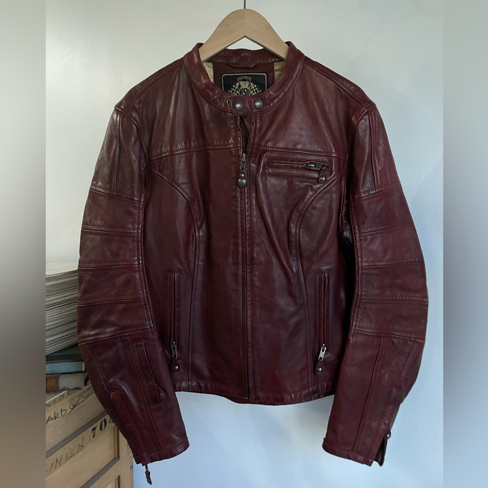 Roland Sands Design Burgundy Leather Jacket